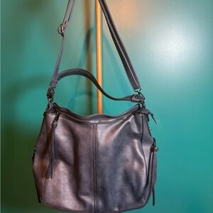 Realer Sophisticated Blue Leather Look Shoulder Bag